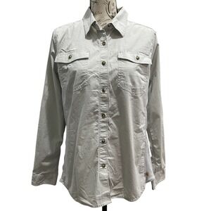 Carhartt Bozeman Rugged Flex Roll Up Sleeve Shirt Womens Size M Work Cowgirl